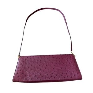 Vintage Lorenzi Genuine Ostrich Burgundy Purse